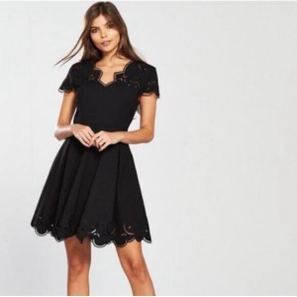 Ted Baker Saloane Embroidered Skater Dress US Size 4 - Picture 9 of 12